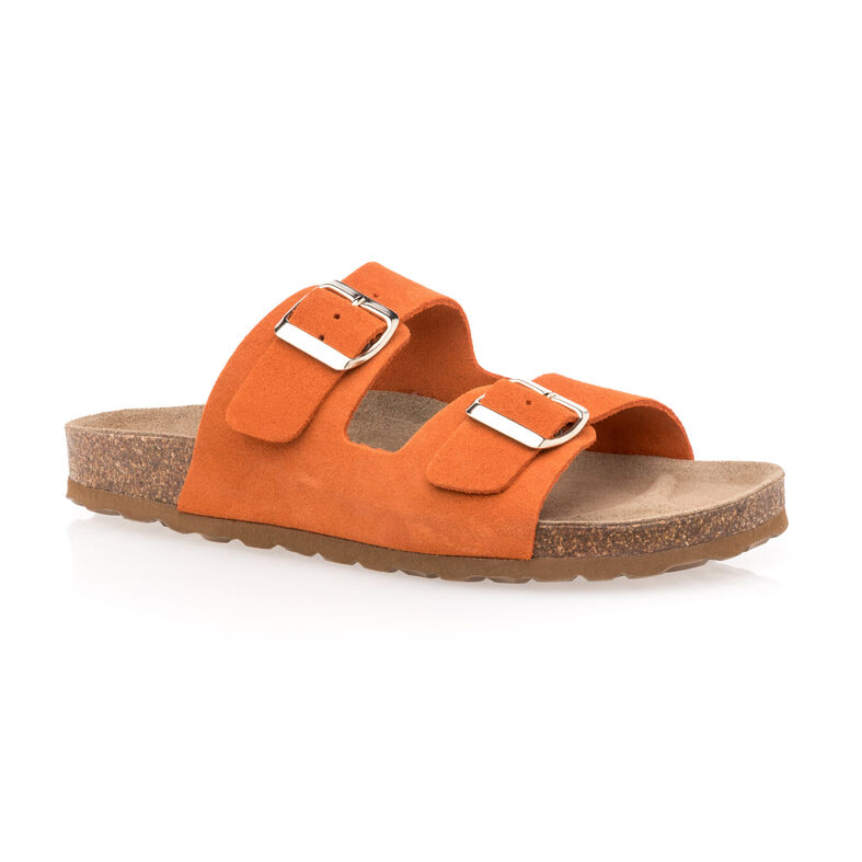 Sandalias naranjas para mujer / Zapatos de punta abierta