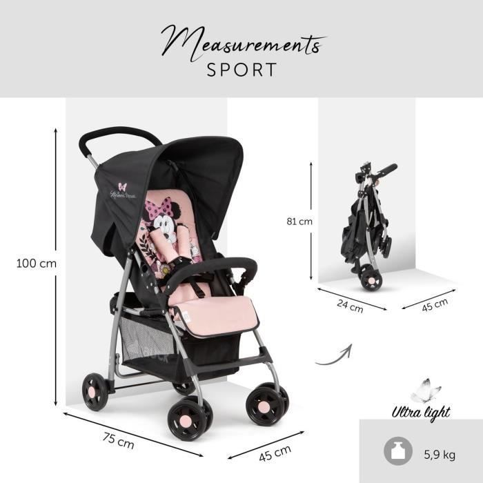 HAUCK - Lastenrattaat - SPORT - Kokoontaitettavat ja kallistuvat - Aurinkokatos - 4 pyörää - Winnie Beige
