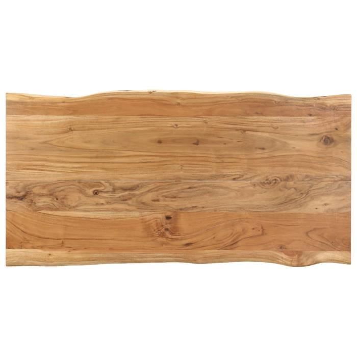 Mesa de comedor - Madera maciza de acacia - 140x70x76 cm - Acabado lacado - Patas negras