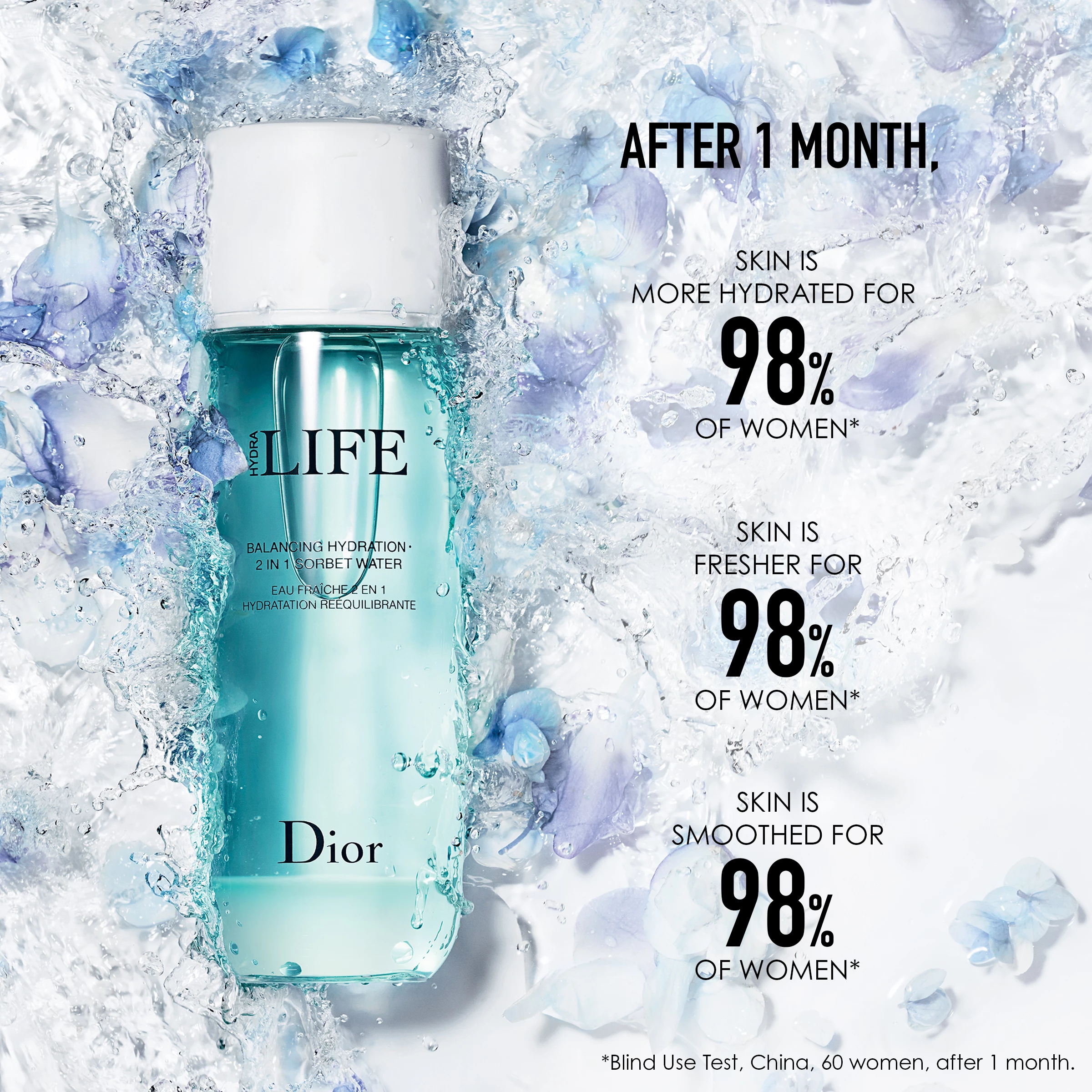 Hydra Life Balancing Hydration 2 az 1-ben sorbetvíz 175 ml - DIOR