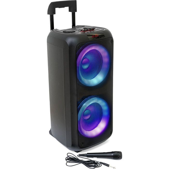 IBIZA SOUND VENUS600 Active Speaker - Illuminated Karaoke Speaker, 2 x 8