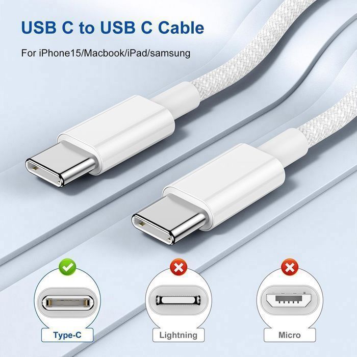 Chargeur Rapide 35W - E.F.Connection - 2 Câbles USB-C 1M - Compatible iPhone 17/16/15 - Charge rapide