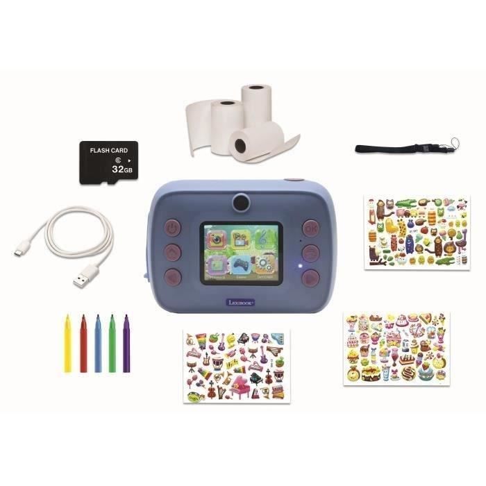 LEXIBOOK -  Appareil photo instantané - Starcam Print Stitch avec carte SD - Dès 5 ans