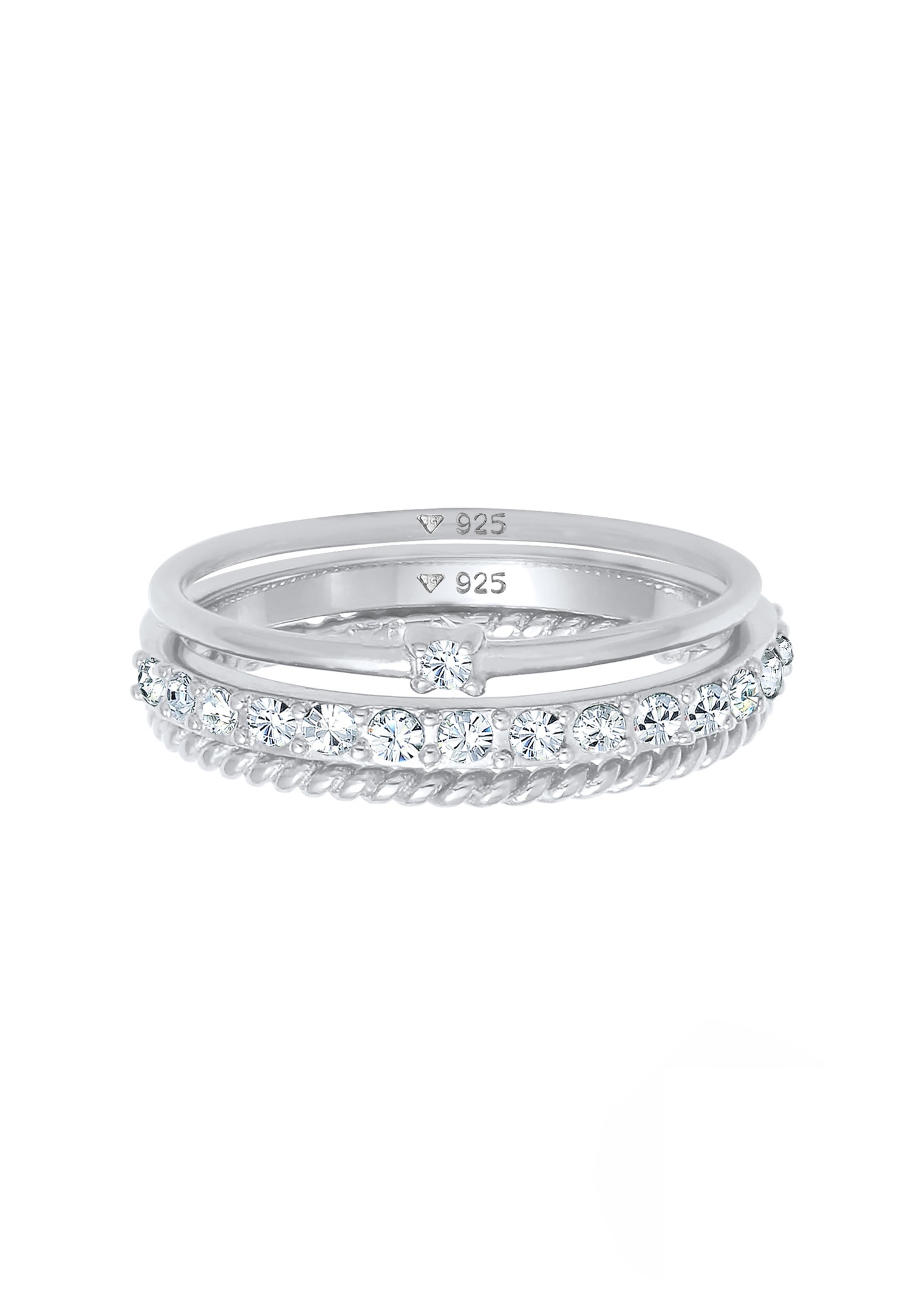 Elli Femmes Pile Élégante Festif Look des Couches avec Cristaux en Argent Sterling 925