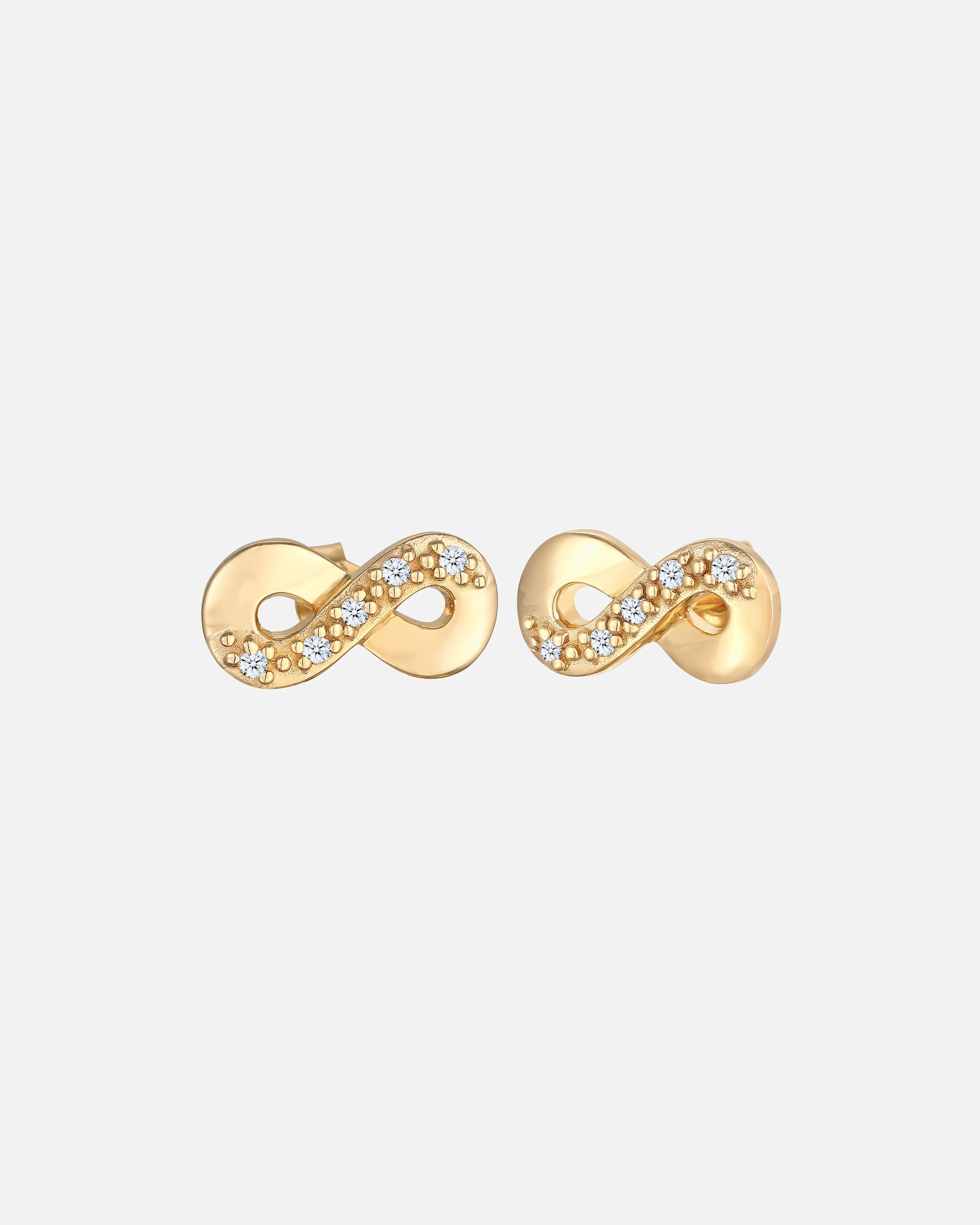 Elli DIAMONDS Femmes Clous d'oreilles Symbole Infini Étincelant avec Diamant (0.15 ct) en Argent Sterling 925