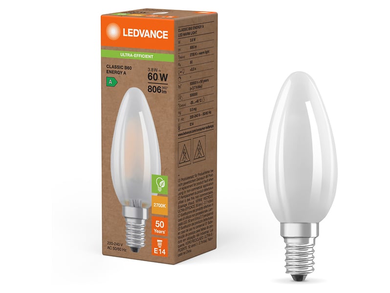 Żarówka LED Świeczka E14 3,8W z ciepłą barwą światła