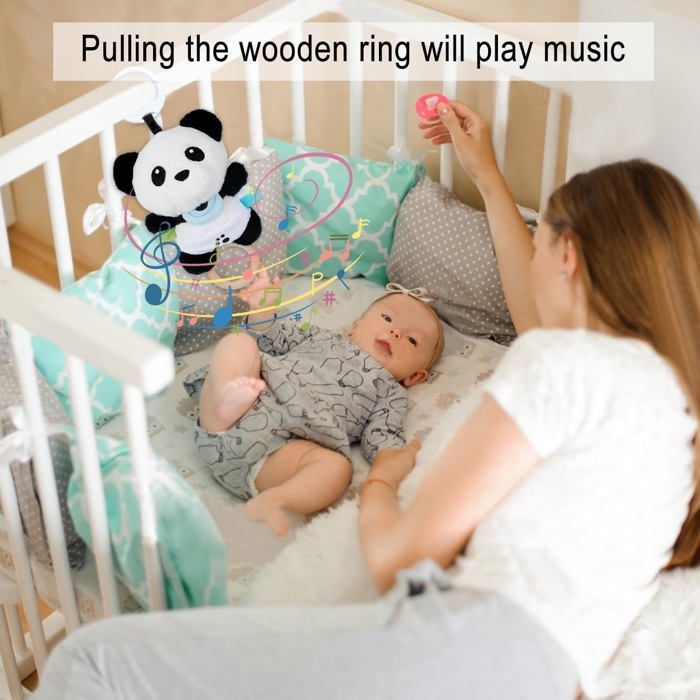 Musical Baby Panda Plush Toy with Soft Music | Developmental Toy for Stroller and Crib | Ideal Newborn Gift