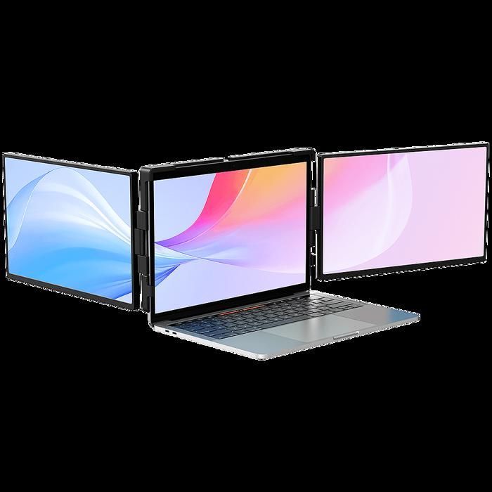 UPERFECT Moniteur portable double écran Full HD 60 HZ de 14pouces, capteur de gravité à 180°, avec miniHDMI, interface de type C