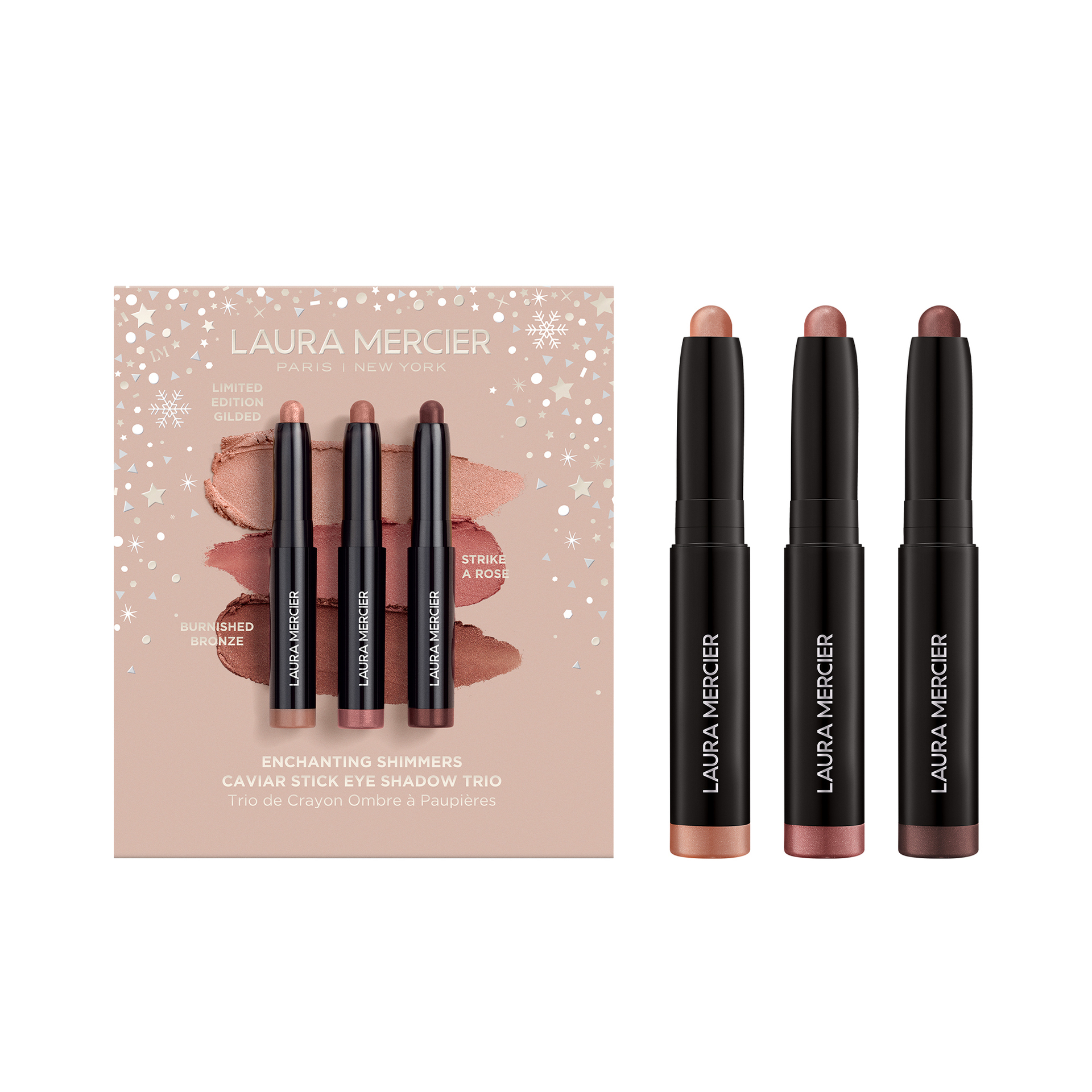 Cutie cadou Trio de bețișoare de caviar Enchanting Shimmers - Laura Mercier