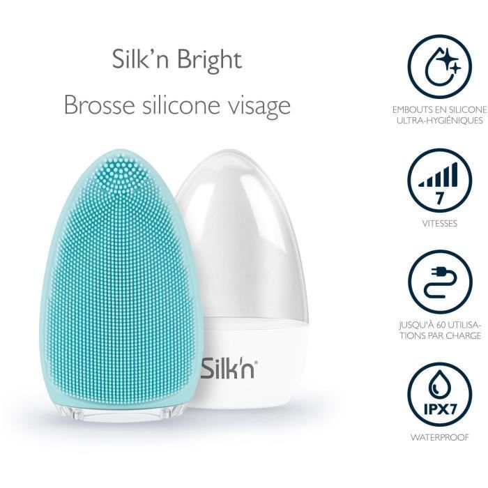 Spazzola detergente viso Silk'n BRIGHT blu - Ricaricabile e ipoallergenica