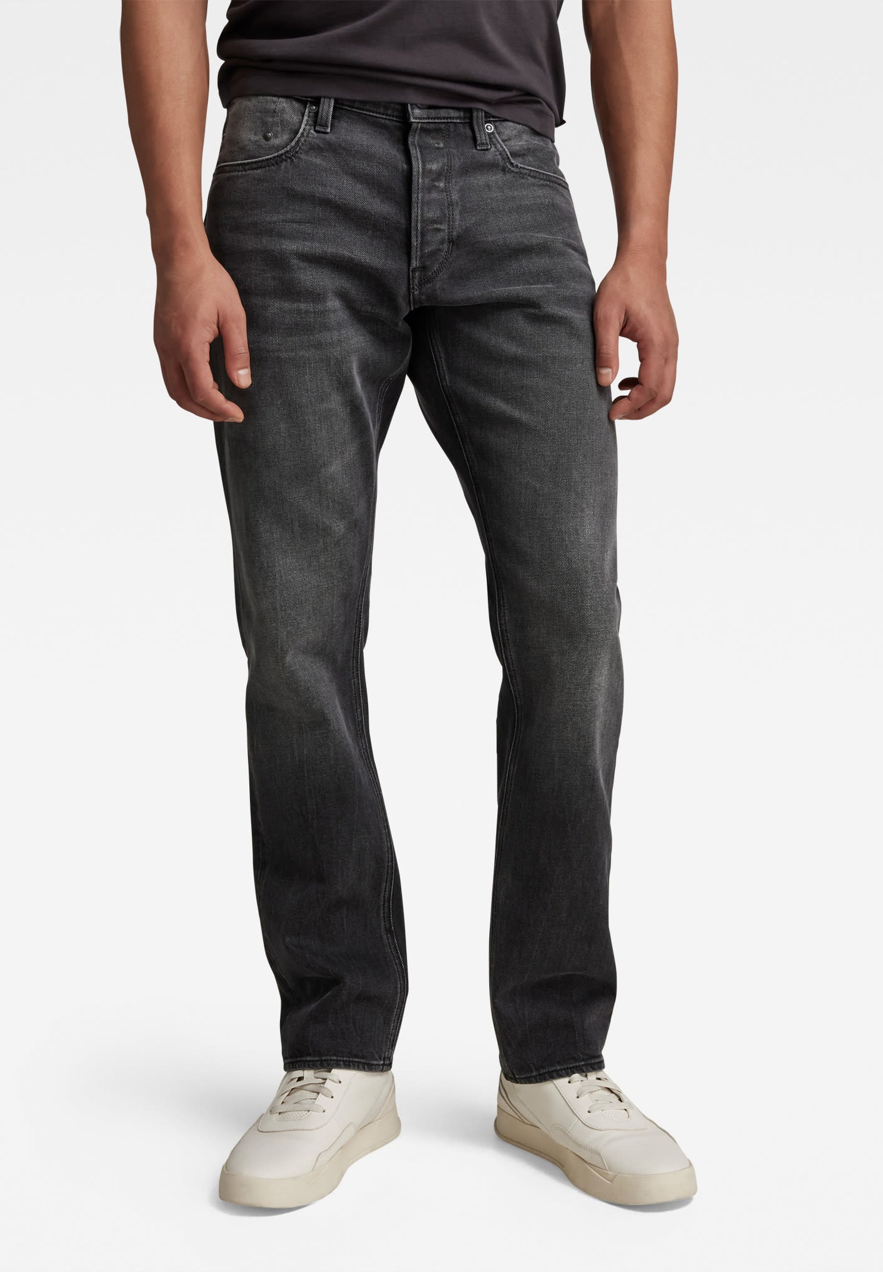 G-STAR MOSA - Jeans a gamba dritta - indossati in nero luna