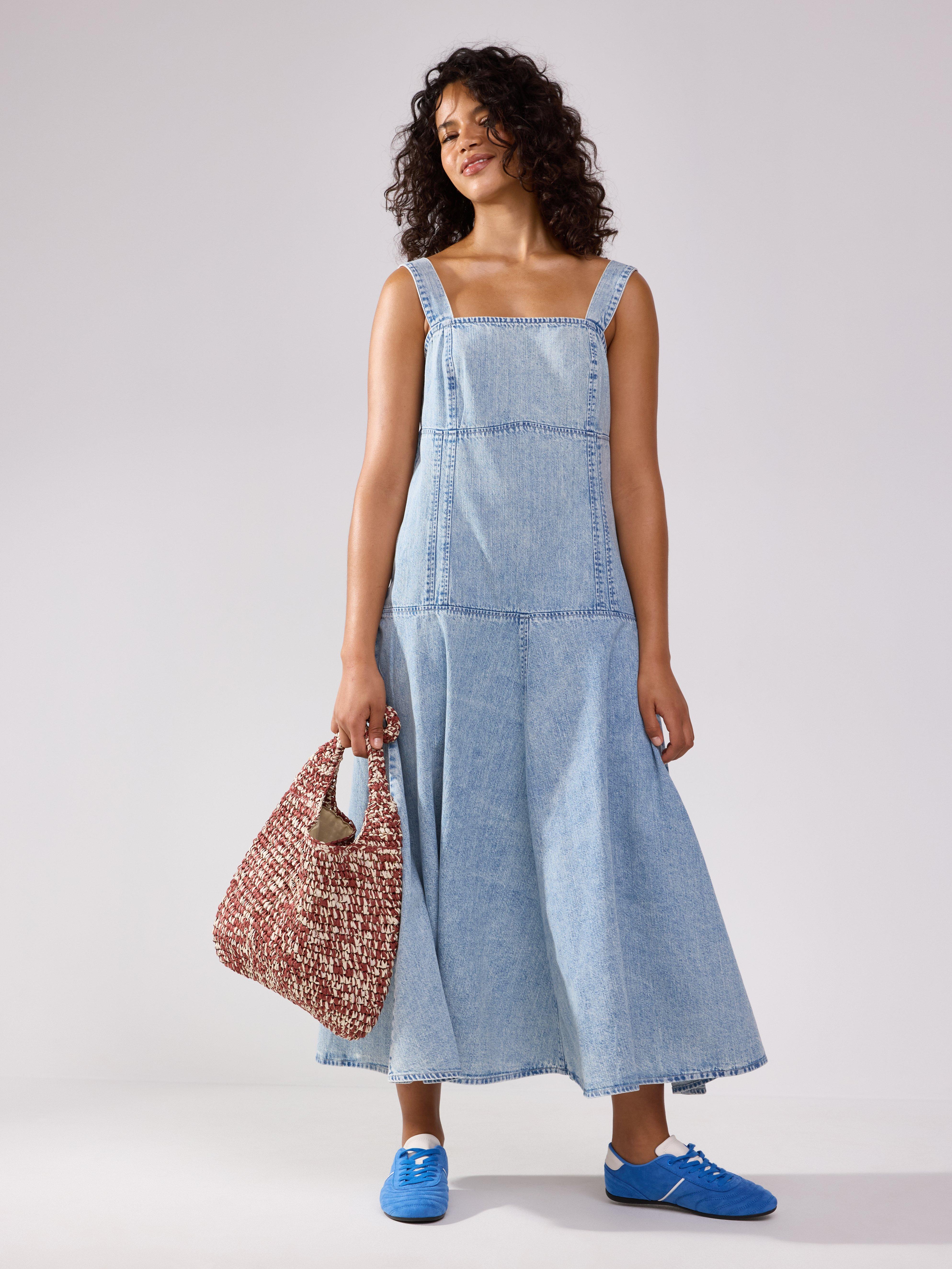 Mellomlang denim Denimblå