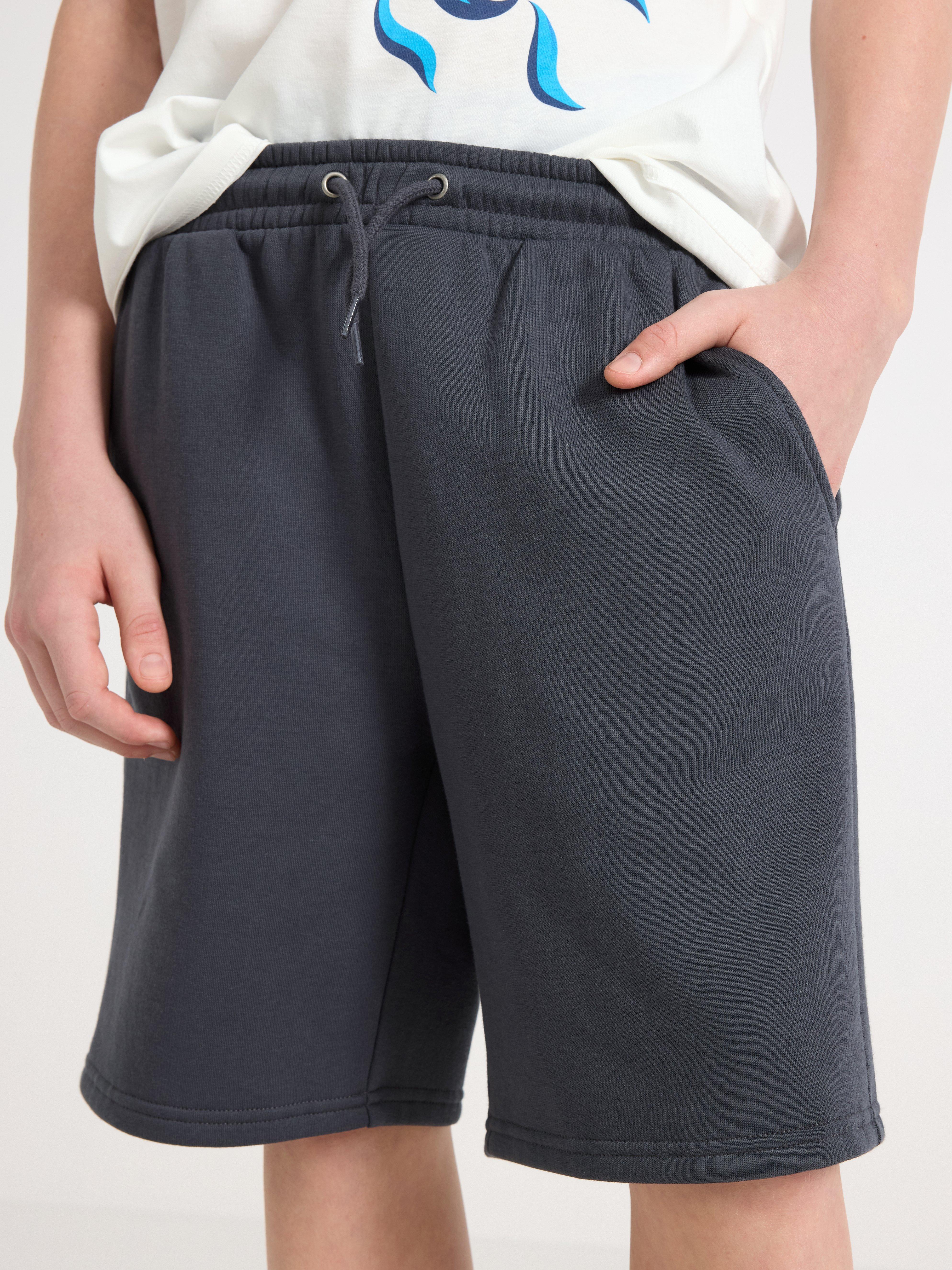 Short en jersey avec intérieur brossé gris foncé