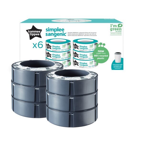 Tommee Tippee Simplee Sangenic autiņbiksīšu kastīšu kasetes<br>6 gab.