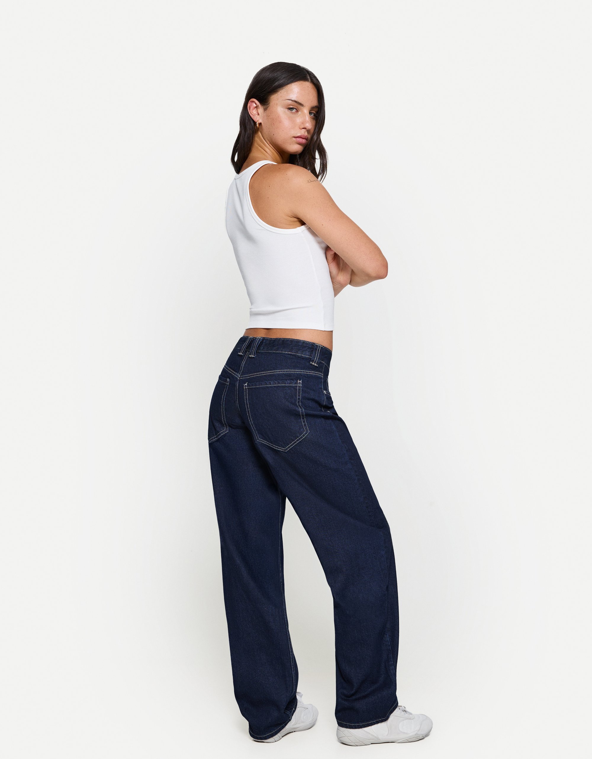 Bershka BALLOON - BAGGY - Jeans dalla vestibilità comoda - blu scuro
