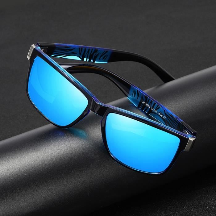 Occhiali da sole polarizzati da uomo SHARPHY, per ciclismo, con montatura a righe, sportivi, per guida e pesca, blu, anti-UV