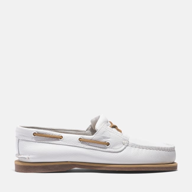 Scarpa da Barca in Pelle Classic da Uomo in                bianco
