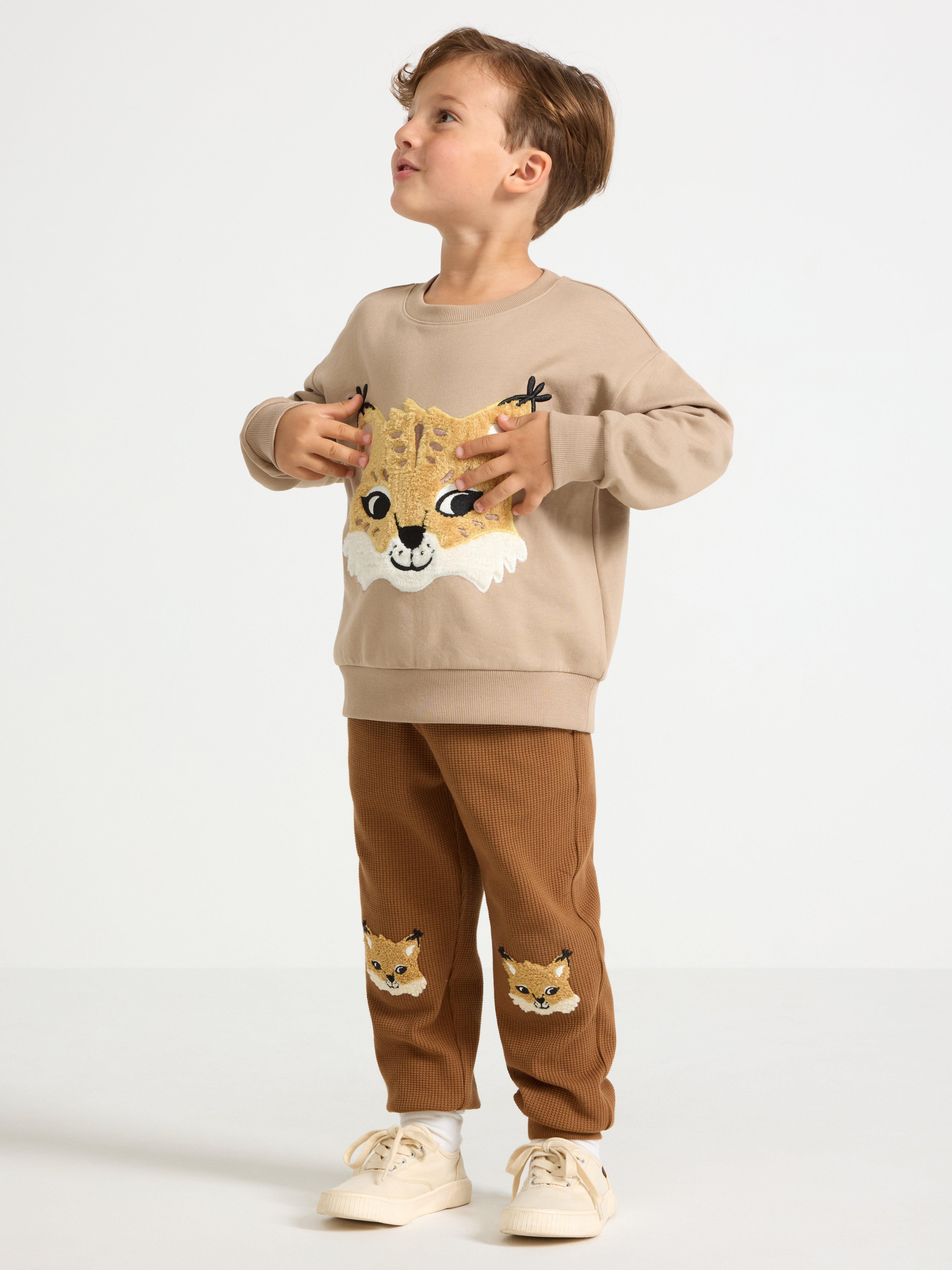 Genser med applikasjon Dusty Beige