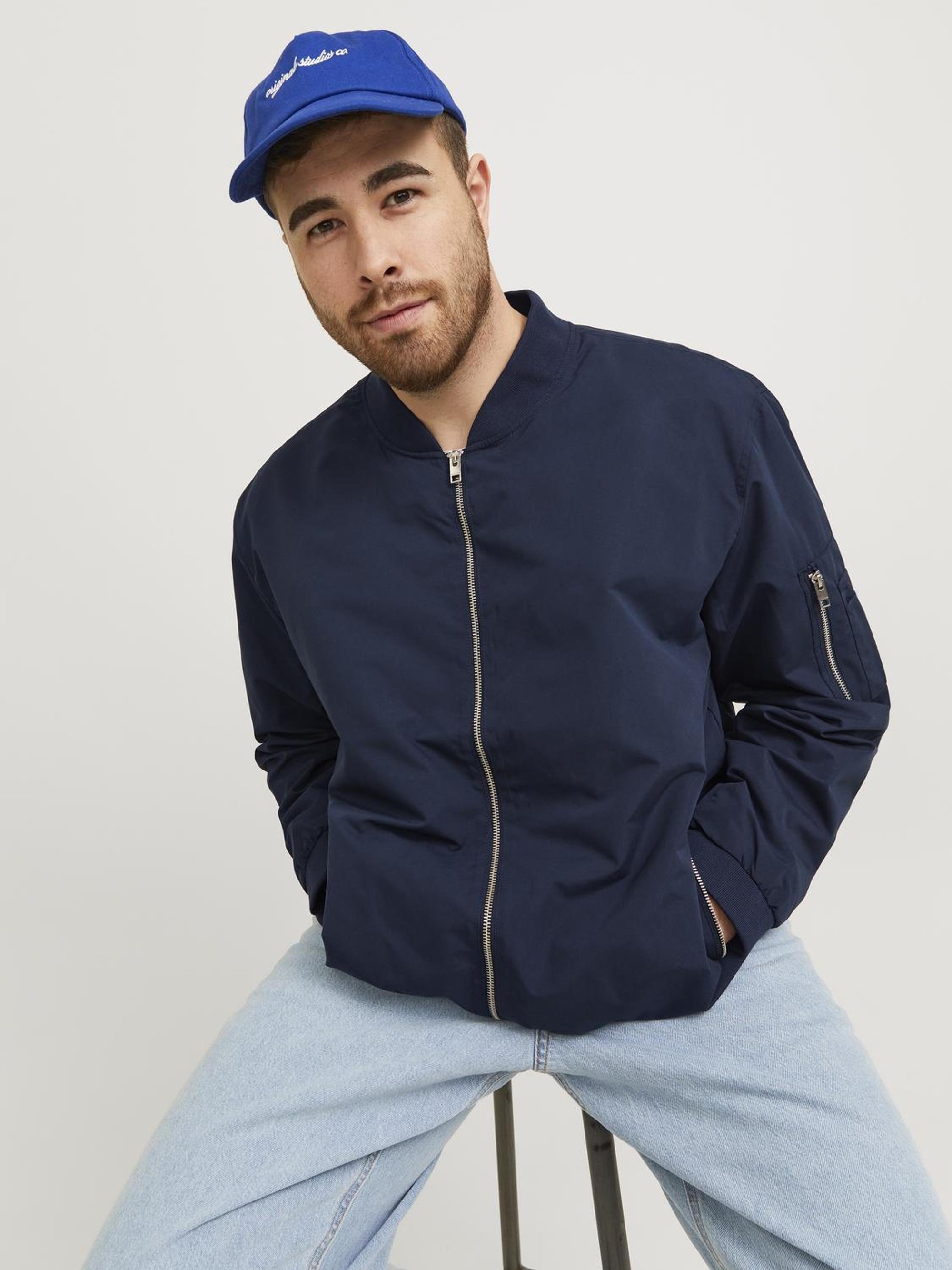 Jack & Jones JJERUSH - Bomberjacke - marineblauer Blazer