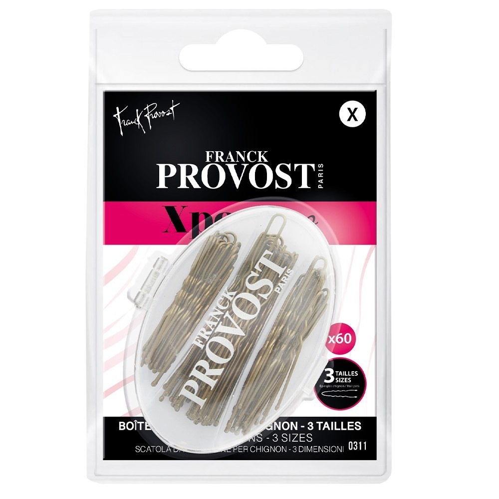 Frank Provost BOÎTE PLEXI ÉPINGLES CHIGNON MARRON - 3TAILLES