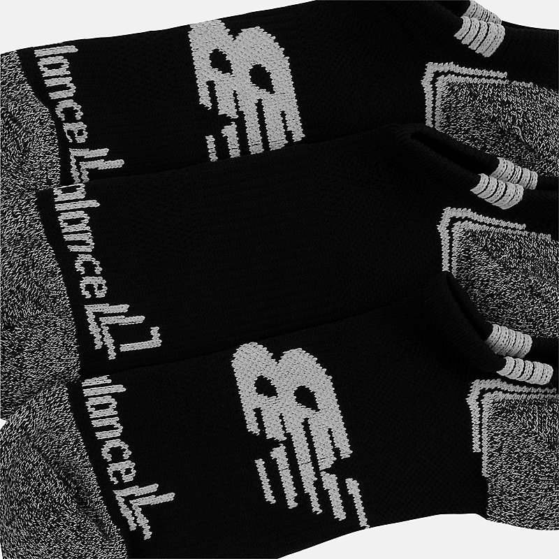 Calcetines unisex de biegania No Show Run, paquete de 3 - CZARNE z BIAŁYM