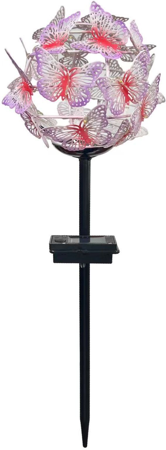 Aurinkoenergialla toimiva perhospilvikoriste - GALIX - G2623 - Metalli - Korkeus 42 cm - 24 mikro-LEDiä - Lämmin valkoinen - 3 lumenia