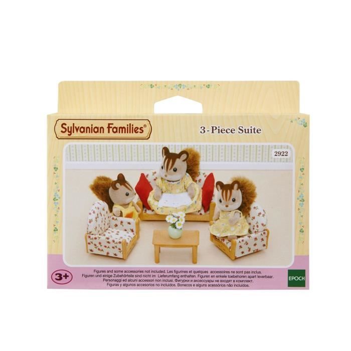 Sylvanian Families Village Sofa, 2 Armchairs and Coffee Table Set
