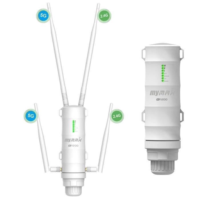 AC1200 Outdoor Wireless Access Point 2.4GHz & 5.8GHz Long Range Outdoor Wi-Fi Repeater WiFi Amplifier Compatible