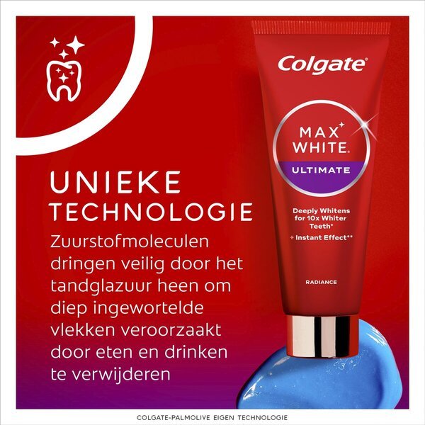 „Colgate Max White Ultimate Radiance“ dantų pasta<br>75 ml – balinamosios dantų pasta