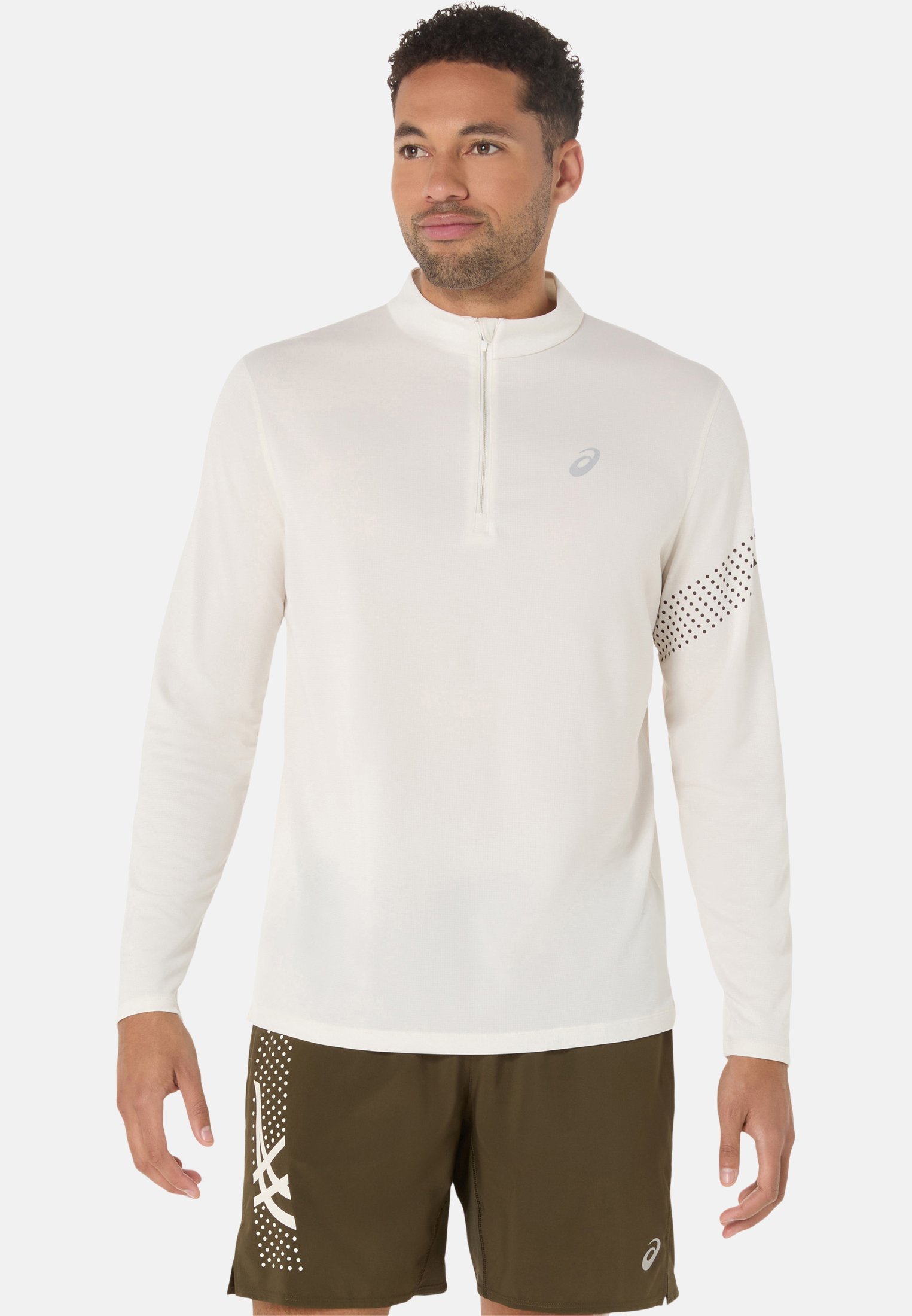 ASICS ICON 1/2 ZIP LS - sportiniai marškinėliai - kreminės spalvos
