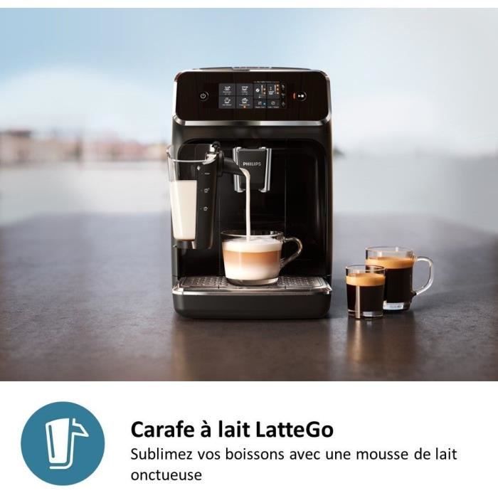 Philips EP2230/10 2200 Serie Espressomachine met Koffiemolen - LatteGo - 4 Recepten - Keramische Koffiemolen - Glanzend Zwart