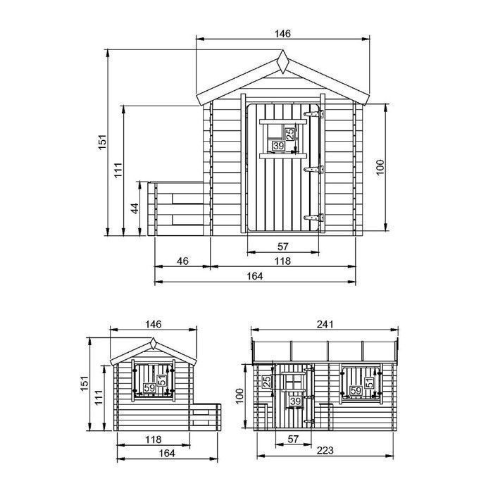 Maison en bois pour enfants - Timbela M503 - Extérieur - 175x235xH151cm