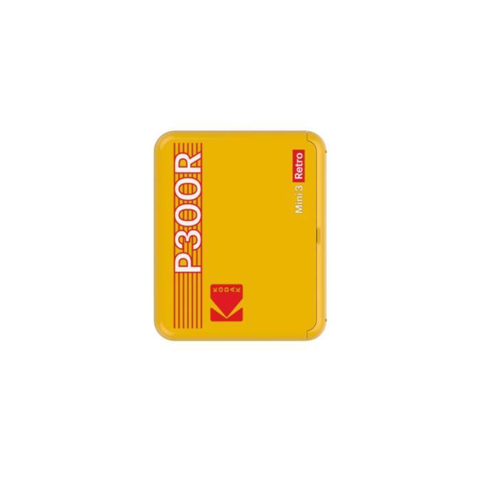 KODAK Mini Retro 2 P300 - Mini Bluetooth Printer - 7.6x7.6 cm Square Photo - 8 Included - 4-Pass Thermal Sublimation - Yellow