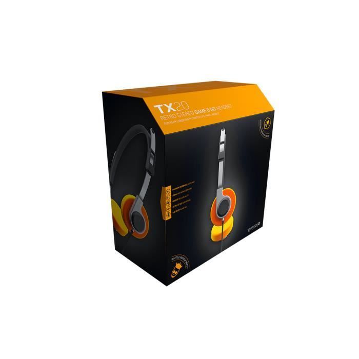 Auriculares para juegos - Gioteck - TX20 - Con cable - Naranja - Compatible con PS4, Xbox One, Switch, PC