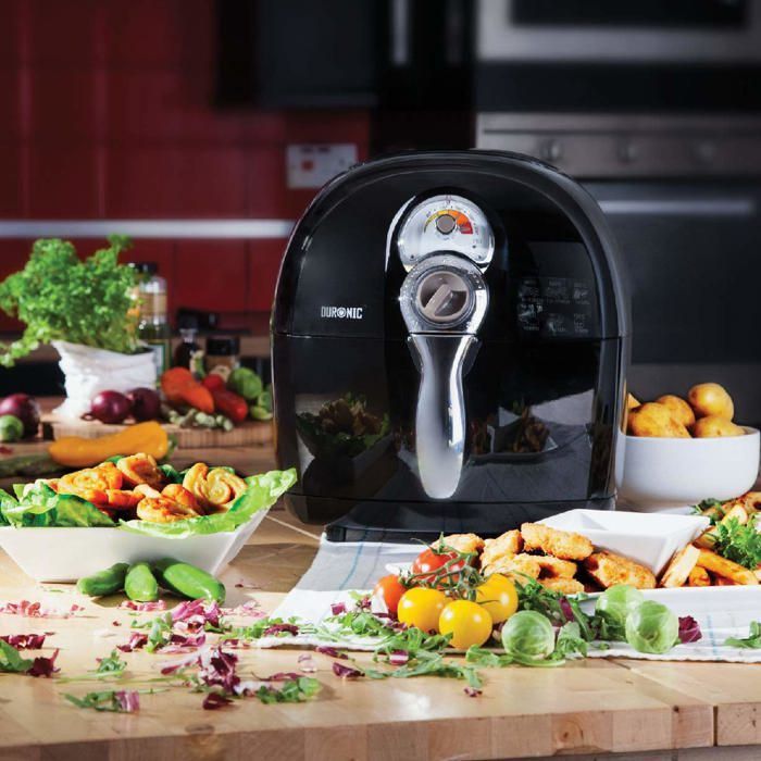 Duronic AF1 BK Friteuse à air chaud sans huile 1500W / robot multicuiseur pour frire, cuire, rôtir, griller sainement et sans