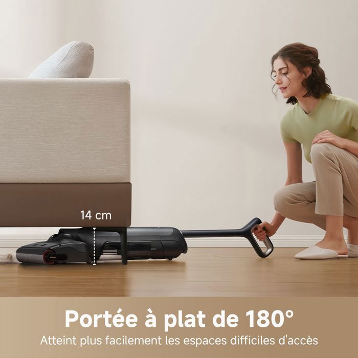 MOVA M10 Wet and Dry Vacuum Cleaner, 18kPa Suction Power, 180° Flat Beam, Flexible and 90° Swivel, 5 Min Warm Air Drying