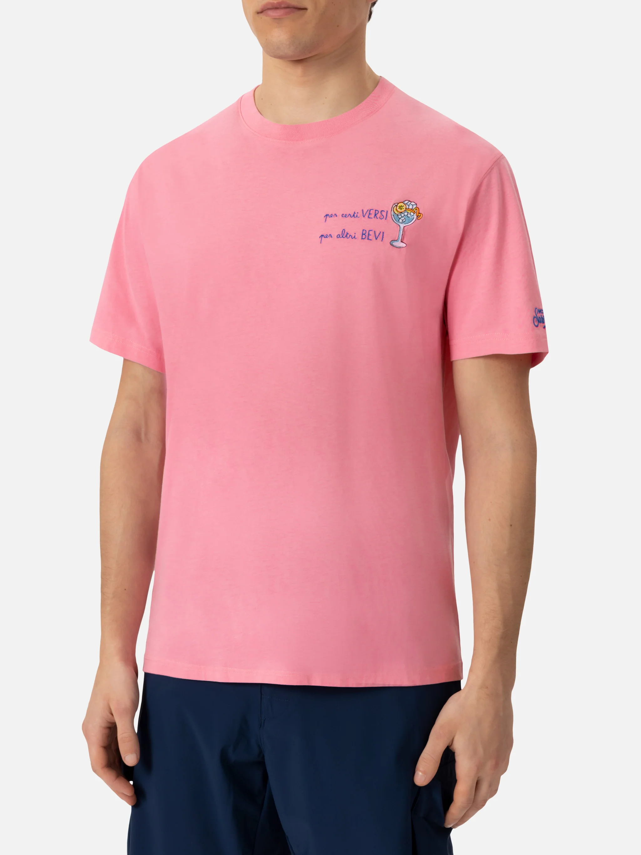 T-shirt Portofino in jersey di cotone classic fit con ricamo Per certi