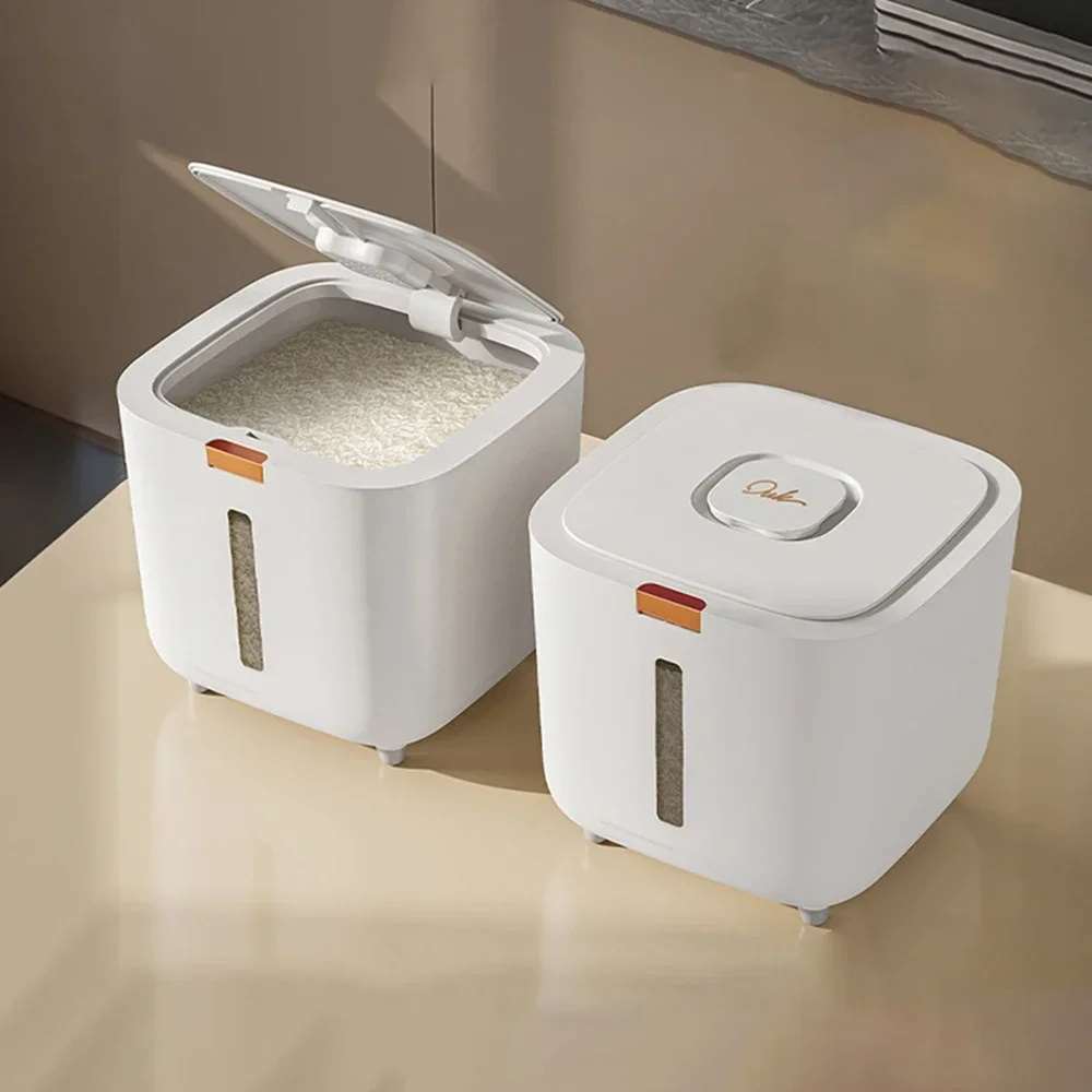 Seau à riz 20/10 kg, étanche à l'humidité et aux insectes, avec réservoir fermé et surface pressée. Seau de rangement pour riz en poudre à parois épaisses. Boîte de rangement pour la cuisine.