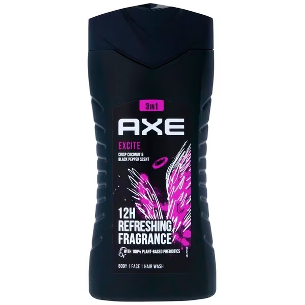 Sprchový gél a šampón 3 v 1 Axe Excite 250 ml