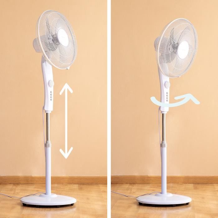 Ventilateur sur Pied - InnovaGoods - Freshinn - 45 W - Oscillation - 3 Vitesses - Minuterie 2h