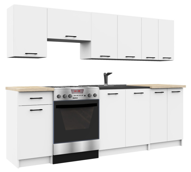 Zestaw kuchenny AKORD OLIWIA 240 cm Biały 240x46x203 cm