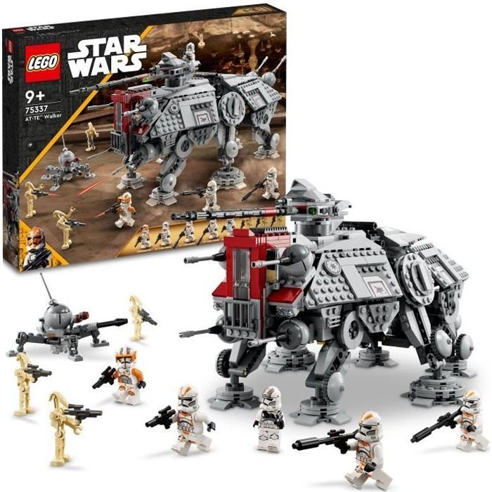 LEGO 75337 Star Wars AT-TE Walker, Toy, Battle Droid Figures, Clone Trooper, Revenge of the Sith, Children Ages 9+