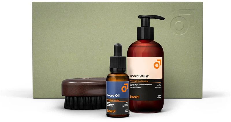 Kit de cuidados para barba Beviro Honkatonk Vanilla, conjunto para presente de cuidados com a barba