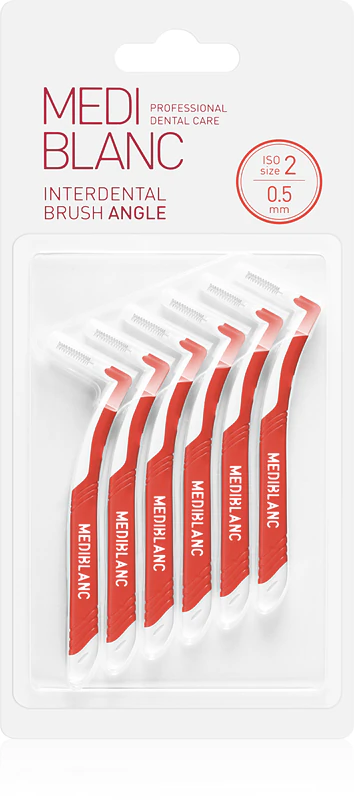 Escova interdental angular MEDIBLANC, pacote com 6 unidades.