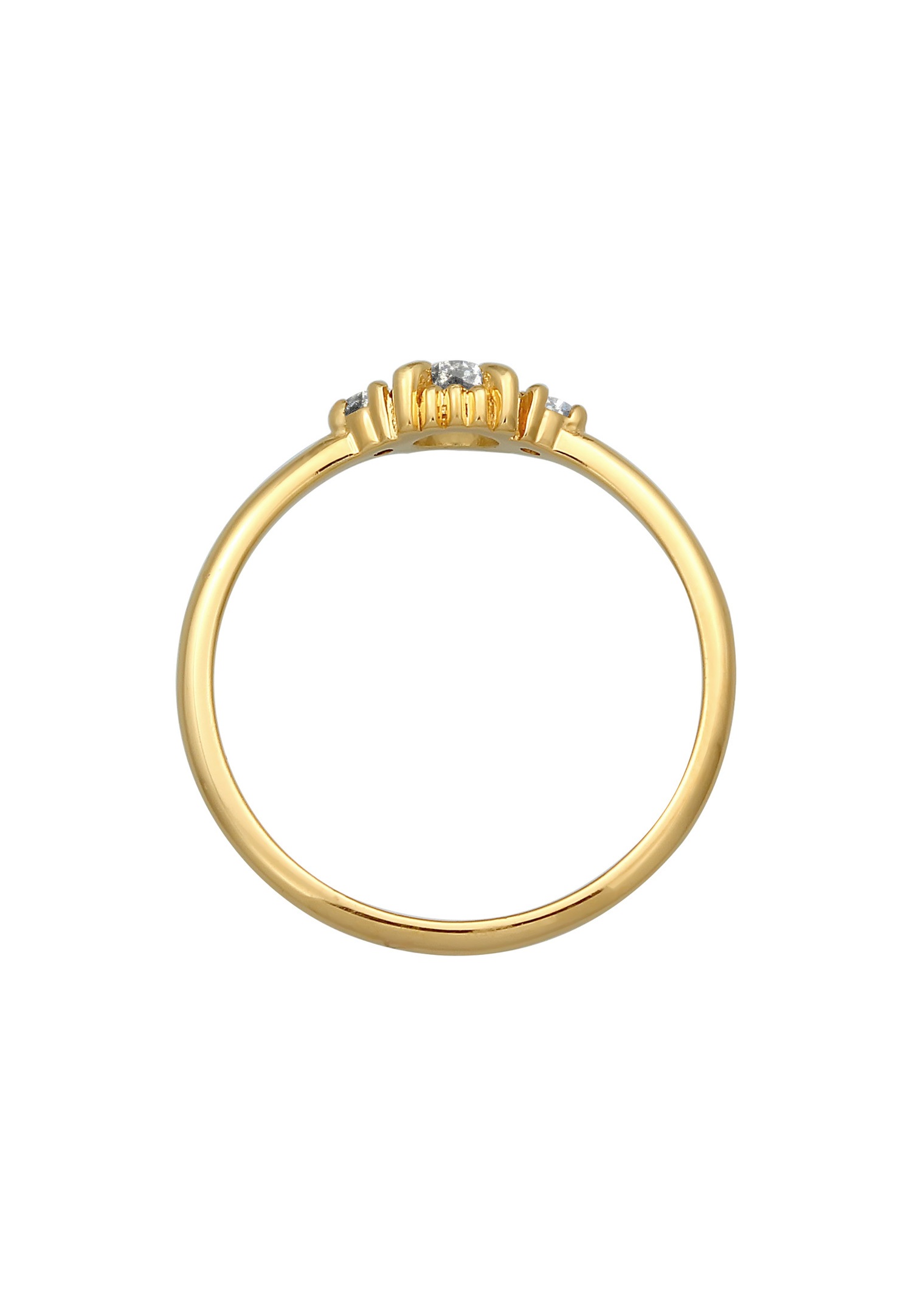Elli DIAMONDS Bague solitaire femme poivre et sel avec diamant (0,11 ct.) et pierre Topaze en argent sterling 925