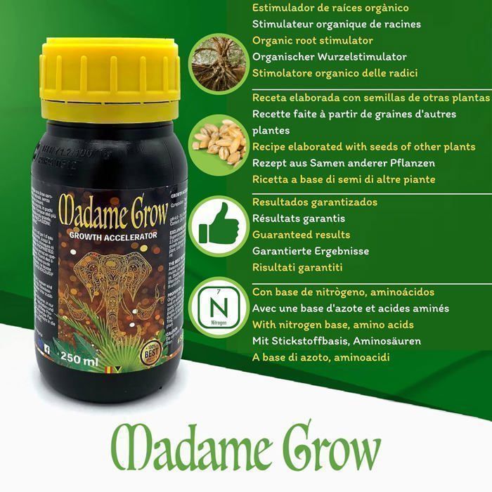 MADAME GROW - Kit de croissance de base pour la nutrition et la floraison des plantes saines avec des engrais naturels (3x250 ml).