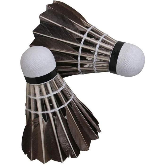 Set of 12 black goose feather badminton shuttlecocks [627]