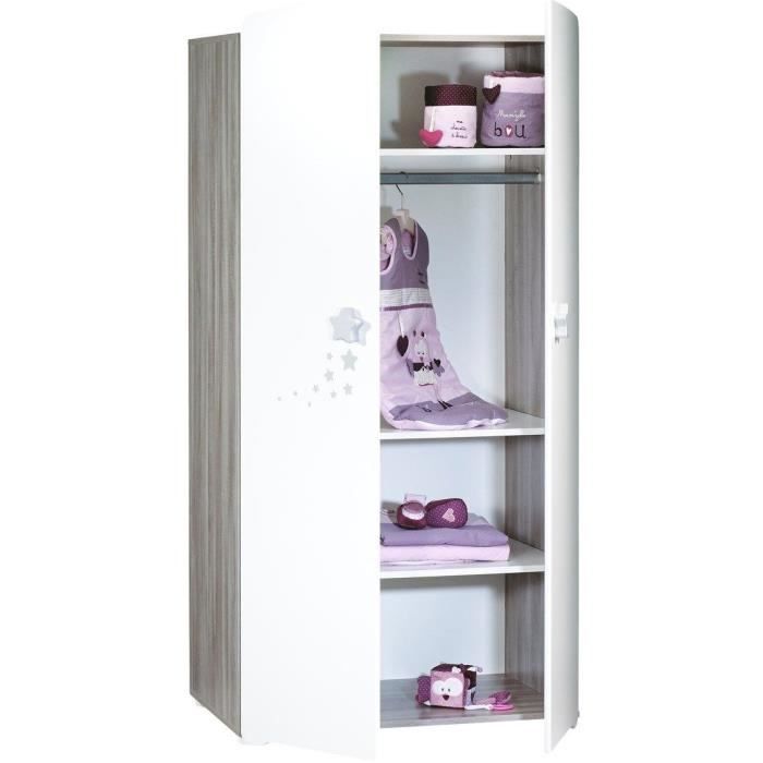 Conjunto de dormitorio infantil Nao Trio: cuna de 120x60 cm, cambiador y armario - Babyprice - Blanco