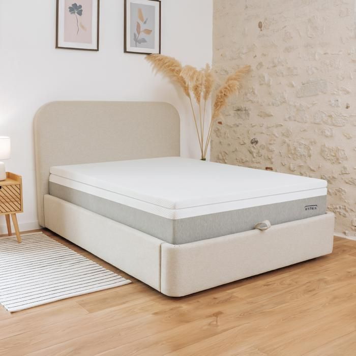 Hypnia - Sobrecolchão de espuma viscoelástica de 5 cm com capa removível, 140 x 200 cm
