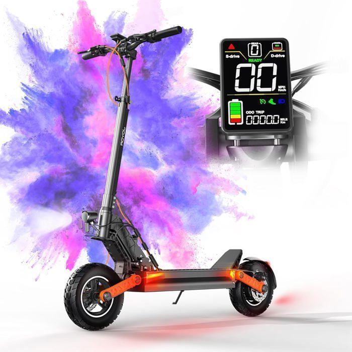 JOYOR S5-Z - Trottinette électrique Pliable - Moteur 600W - Batterie 48V 13Ah - Autonomie 45km - 10'' Pneus - Max 45KM/H - Noir